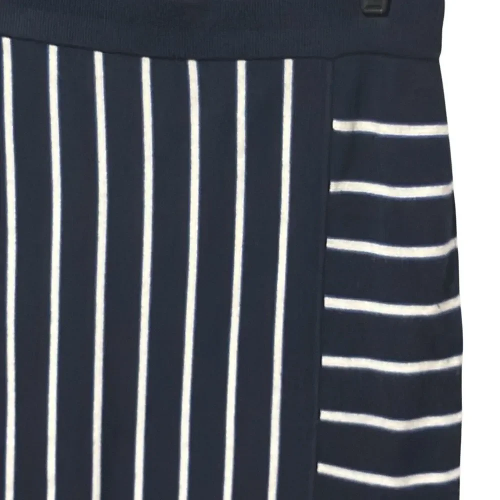 Banana Republic Striped Sweater Pencil Skirt Navy White Size Medium